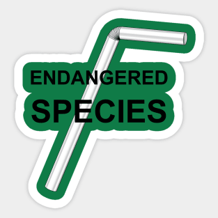 Straw Endangered Species No Straws Sticker